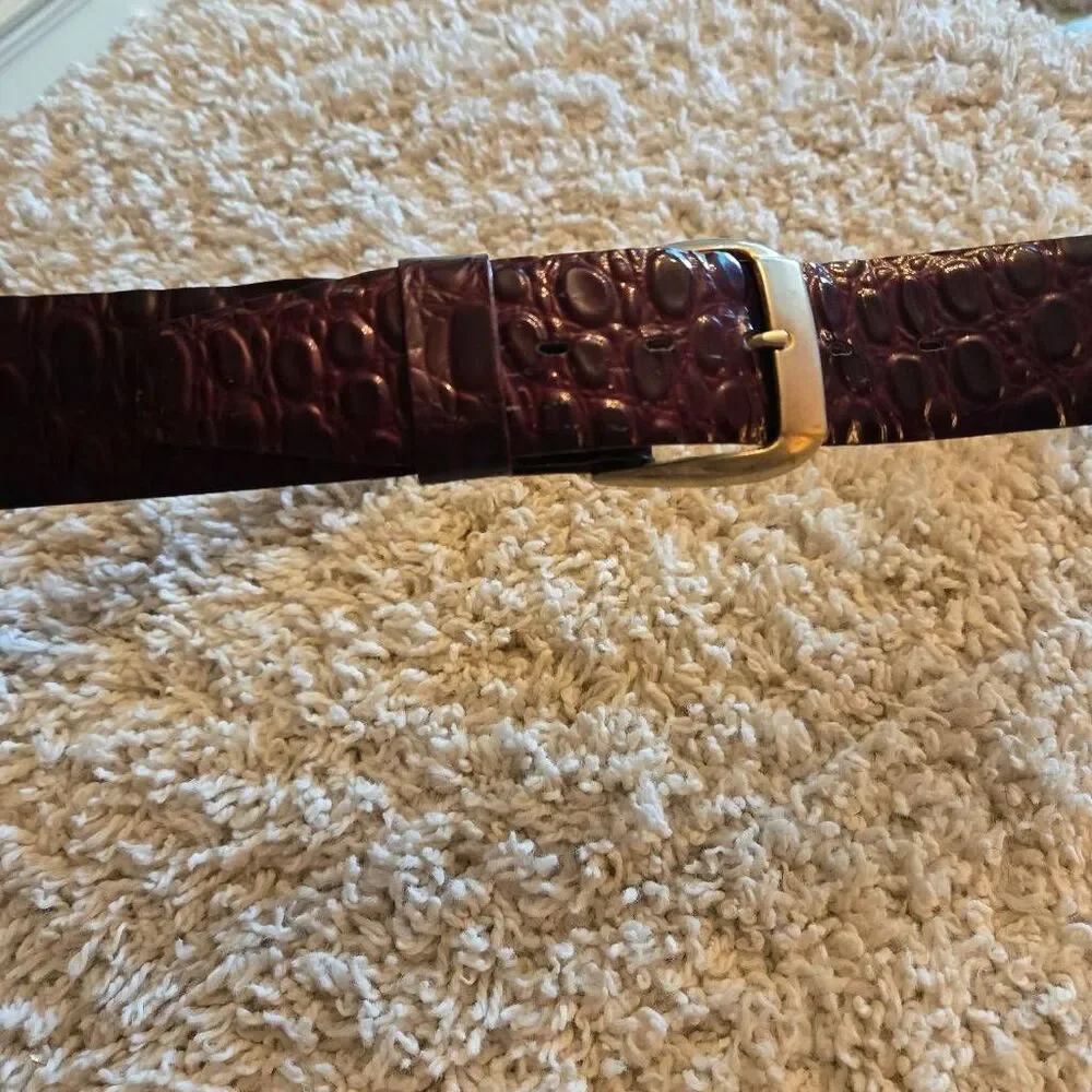 Vintage Hudson's of Indiana Patent Leather Belt Reddish Brown Croc Embossed 36
